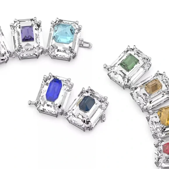 Pre owned Authentic Swarovski Colorful Statement Necklace with earrings - Picture 8 of 17